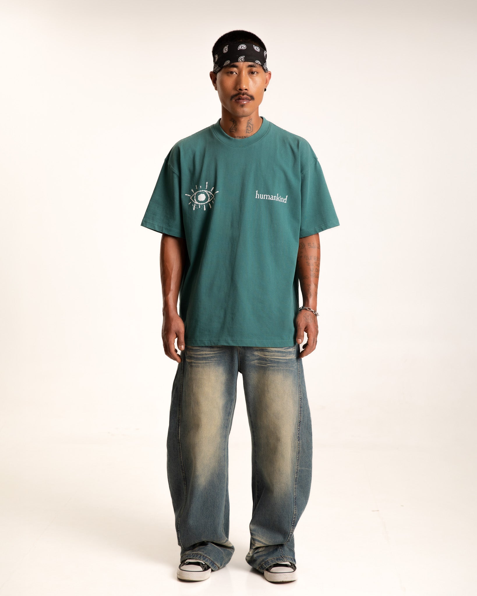 Lagoon Teal Washed Heavy Jersey Tee