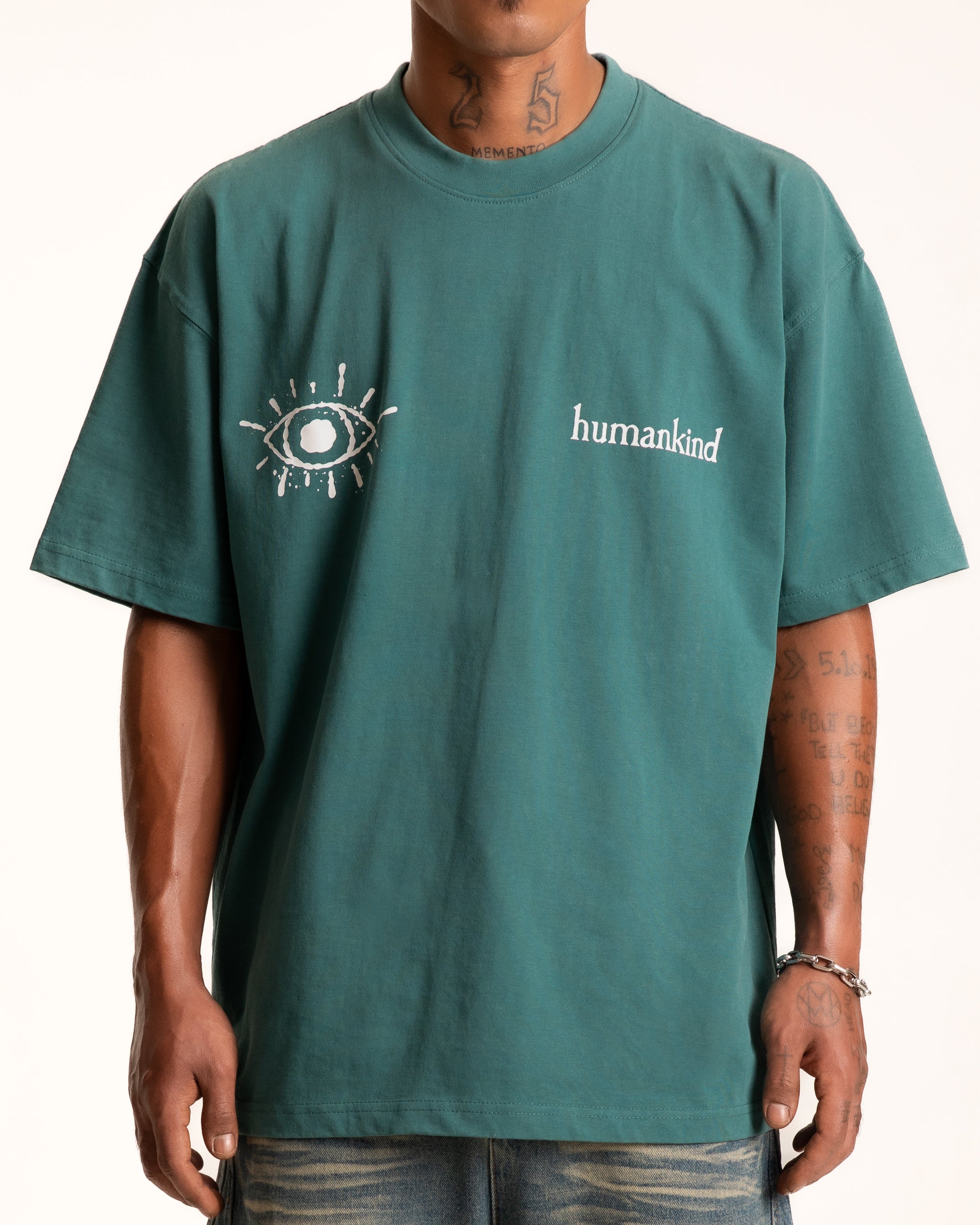 Lagoon Teal Washed Heavy Jersey Tee
