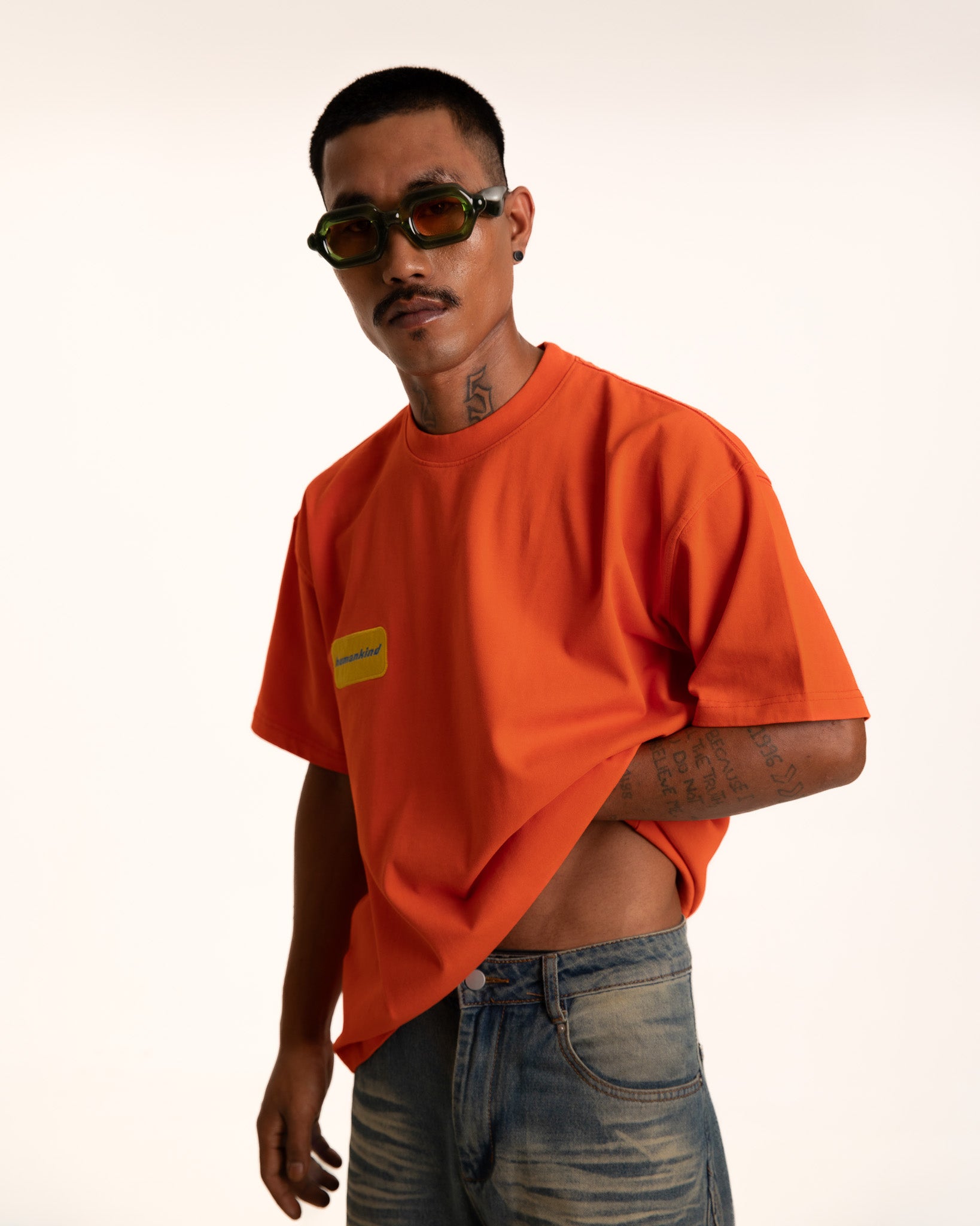 Oxide Orange Washed Heavy Jersey T-Shirt