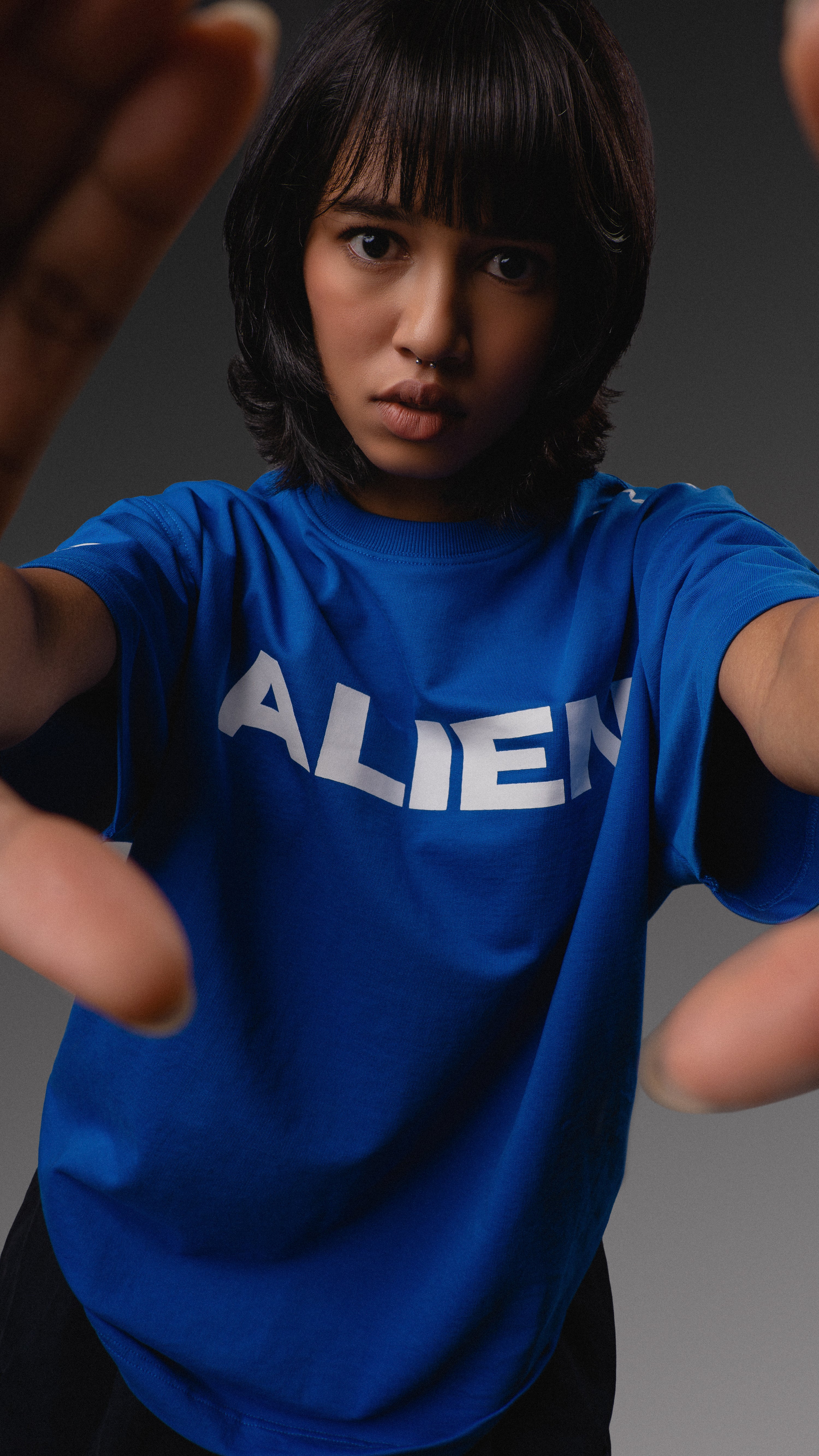 Alien in Blue T-shirt