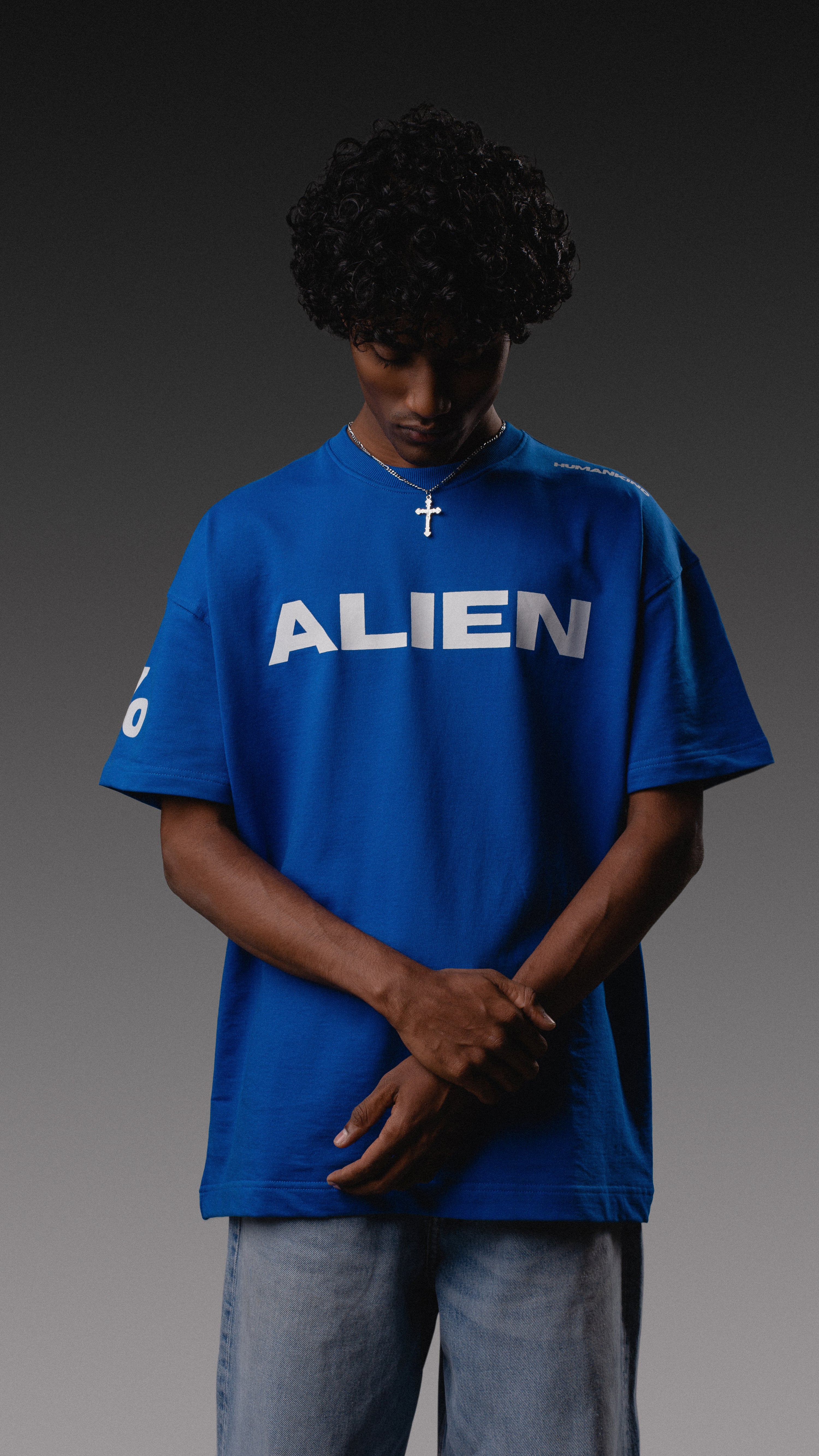 Alien in Blue T-shirt