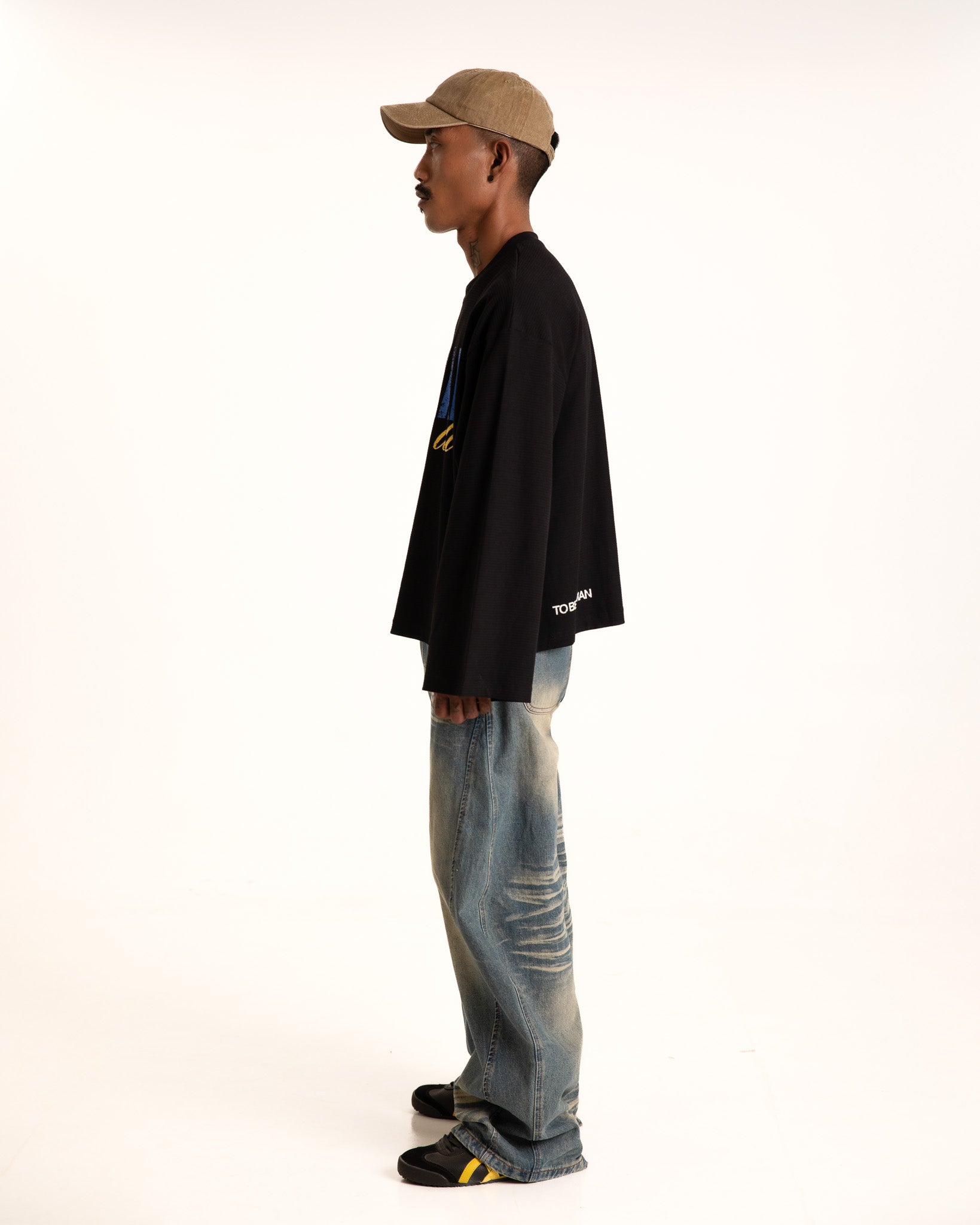 Waffle Black Crewneck