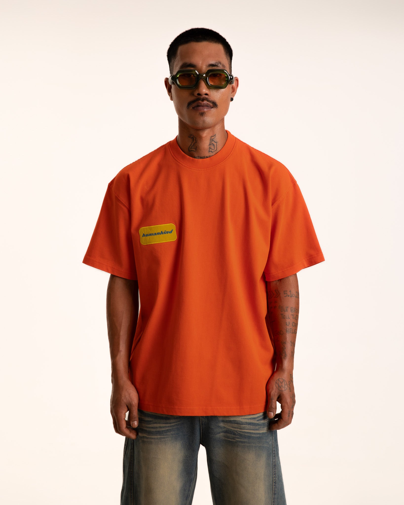 Oxide Orange Washed Heavy Jersey T-Shirt